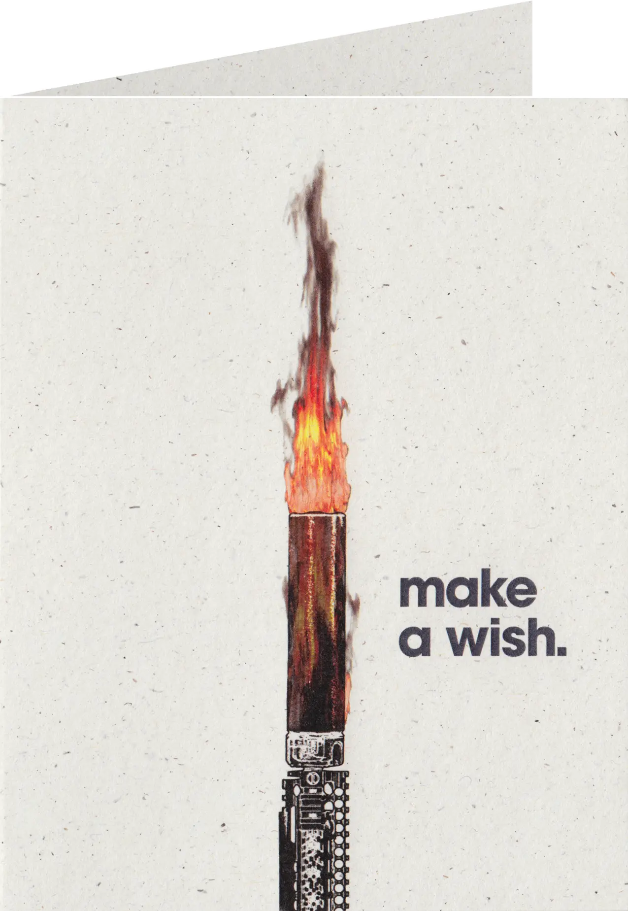 Make A Wish Flaming Suppressor Greeting Card