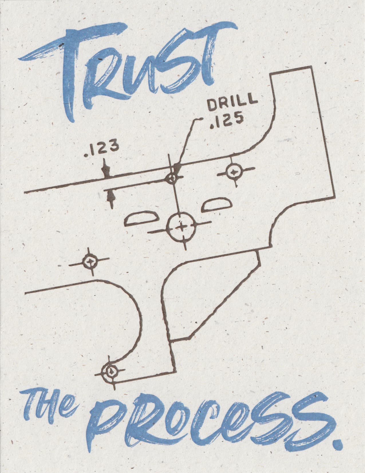 Trust The Process Greeting Card Front Side